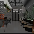 Bright Modern Mall Store Interior With Display Shelves Green Plants And Cozy Seating Area