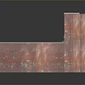 Industrial Red Brick Wall Interior Scene With Metal Staircase And Windows