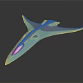 Futuristic Aerodynamic Vehicle Design With Sleek Blue Gray Body And Streamlined Wings