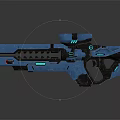 Futuristic Blue Sci Fi Weapon With Luminous Accents And Advanced Mechanical Structure 3d model