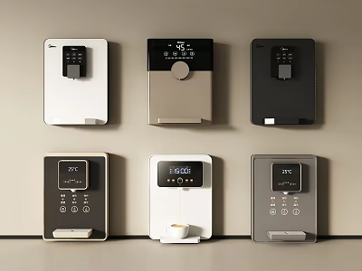 Modern Wall Mounted Daily Electrical Appliances With Digital Display And Control Buttons 3d model