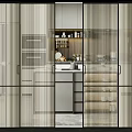 Modern Kitchen Interior With Glass Sliding Doors White Cabinets And Open Design