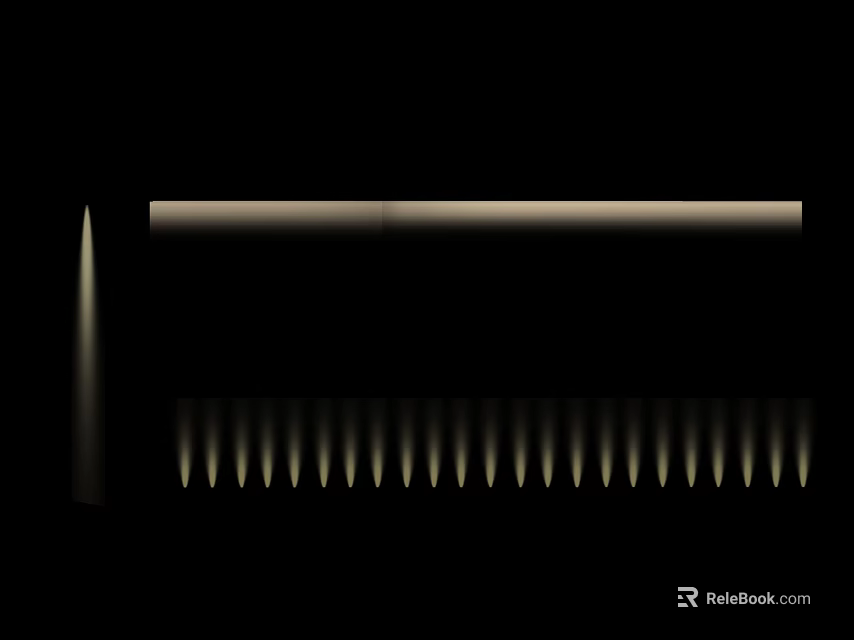 Basic Stationery Items Including Pen Ruler And Comb On Black Background 3d model 