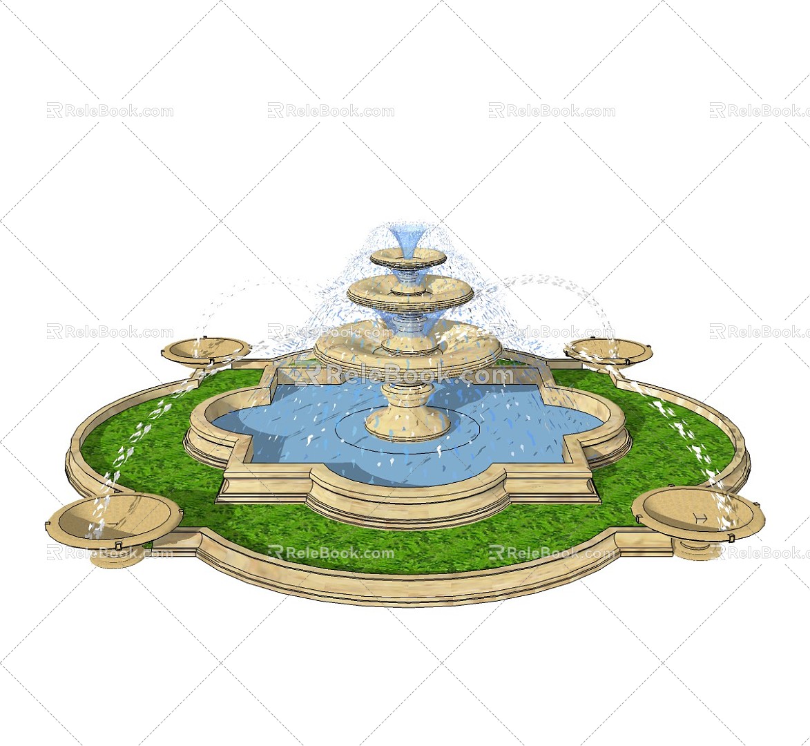 Jianou Fountain Landscape Entrance Waterscape model