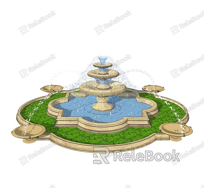 Jianou Fountain Landscape Entrance Waterscape model