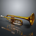 Golden Brass Trumpet With Shiny Surface For Home Decoration And Music Lovers
