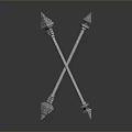 Decorative Metal Crossed Arrows as Weapon with Intricate Design Details