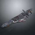 Futuristic Interstellar Spaceship Design With Detailed Metallic Hull And Advanced Engine Modules 3d model