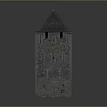 Medieval Stone Tower Architecture With Pitched Roof Weathered Walls And Small Windows