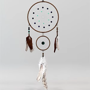 Modern pendant bell feather pendant 3d model