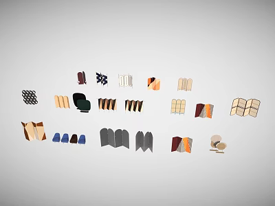 Various Stylish Decorative Room Dividers With Different Patterns Designs And Styles 3d model