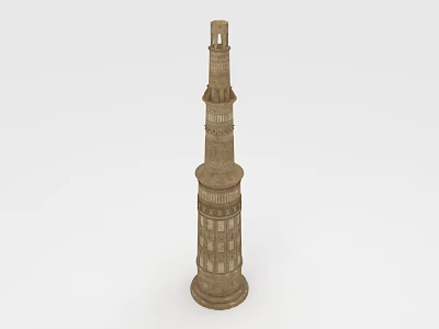 Tall Slender Stone Tower With Classical Design And Multiple Decorative Tiers 3d model