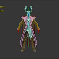 3D Rendered Loki Character Model With Green Gold Cape Horned Helmet And Detailed Armor