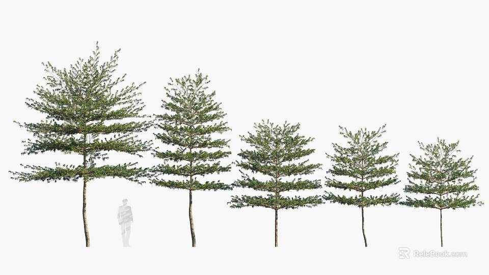 Arbor Display in Various Heights With Human Silhouette for Landscaping Design 3d model