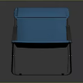 Blue Portable Folding Chair With Comfortable Cushion Ergonomic Backrest And Metal Frame