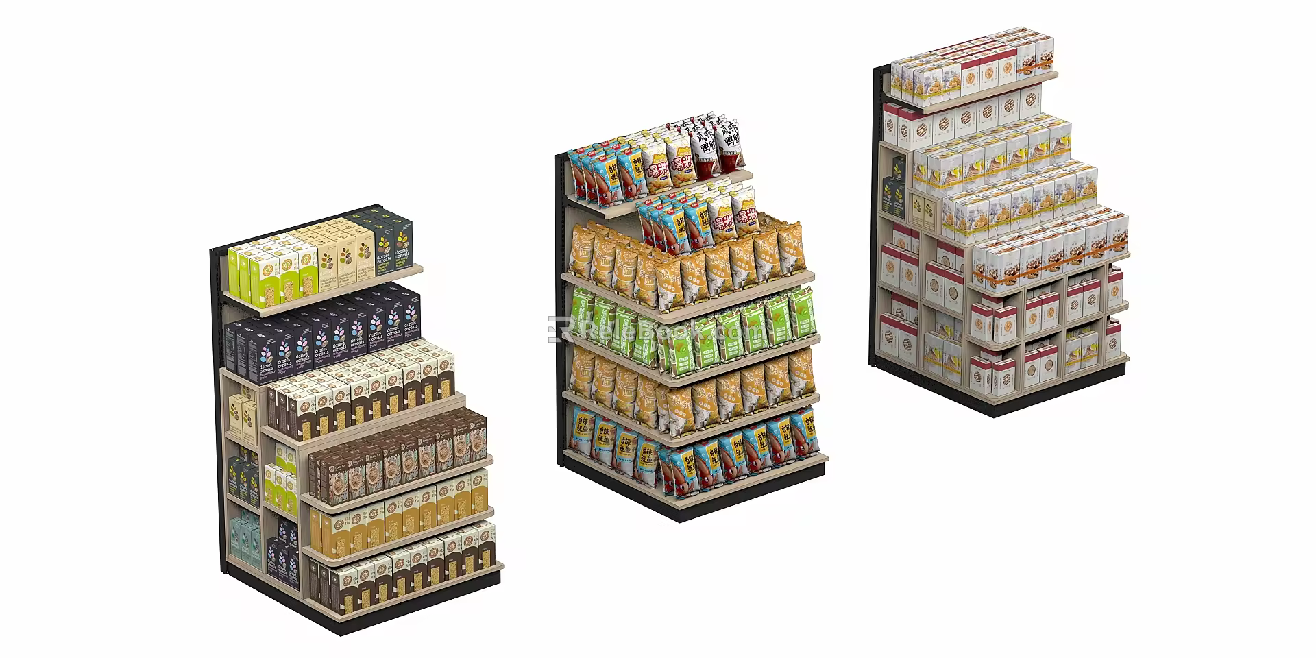 Supermarket shelf extension end rack 3d model