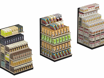Supermarket shelf extension end rack 3d model