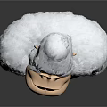White Gorilla Model With Fluffy Fur And Grinning Facial Features