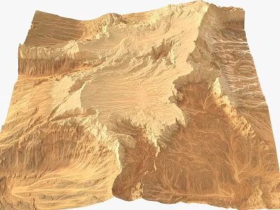 Detailed 3D Terrain Model Showcasing Mountain Valley And Topographic Textures 3d model