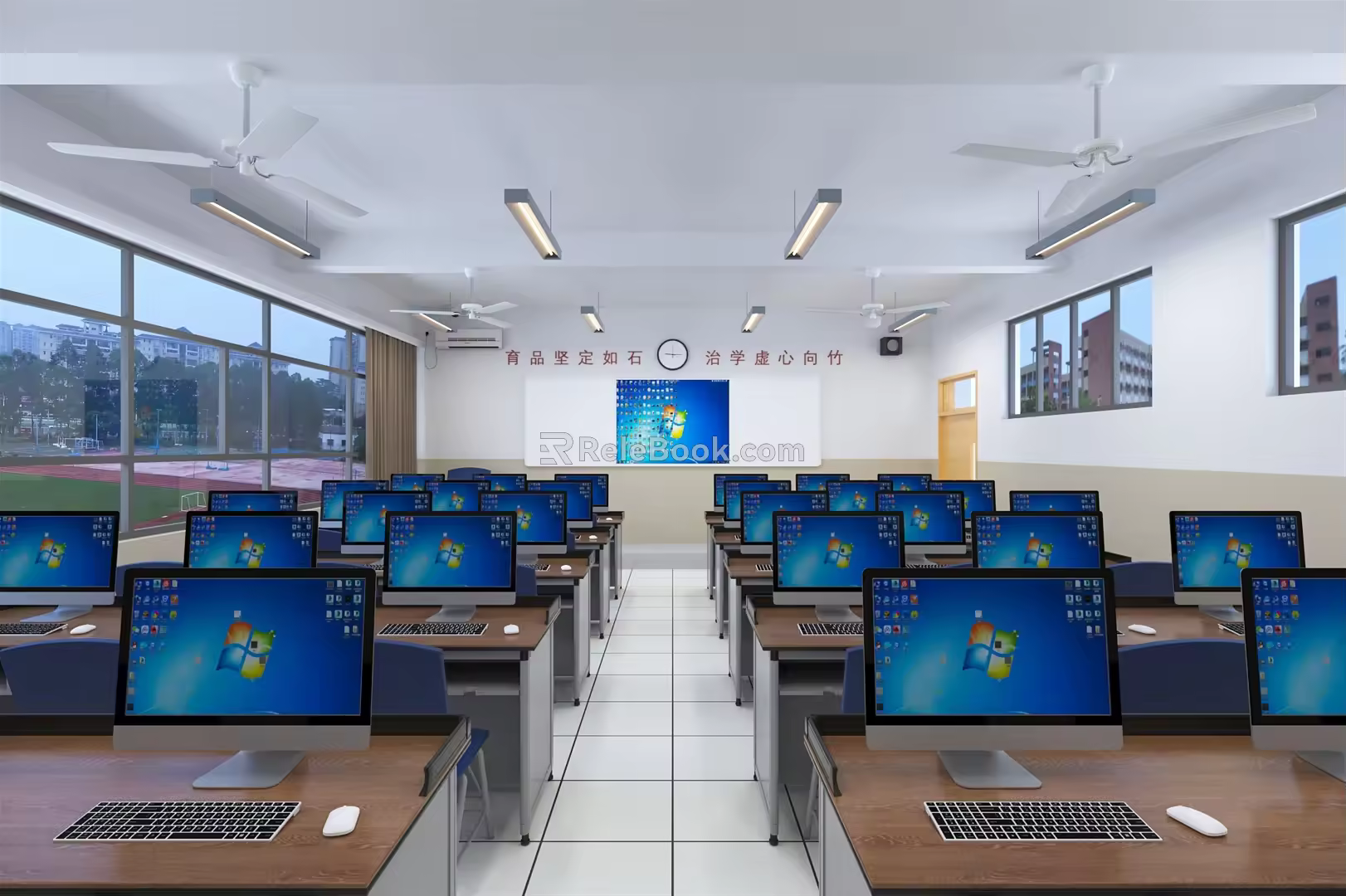 Modern Classroom Computer Classroom 3d model