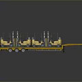 Flatbed Transport Trailer Carrying Multiple Yellow Forklift Industrial Equipment For Heavy Duty Logistics