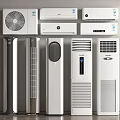 Various Types of Air Conditioners and Fans on Display for Home Use Appliances