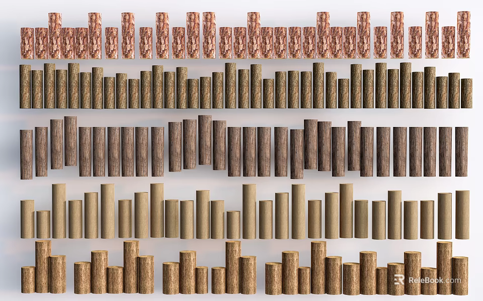 Assorted Stone And Wood Texture Samples For Decorative Design Projects 3d model