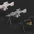 Modern Tactical Rifle With Scope Magazine And Detailed Component Design Features 3d model