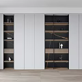 Modern Built In Bookcase With White Cabinet Doors And Black Shelves Decorative Items