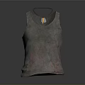 Gray Tank Top With Red And Pink Stains Hanging On Hanger