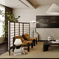Modern Warm Style Living Room With Plush Black Sofa And Elegant Comfortable Home Interior Design
