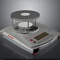 OHAUS Electronic Laboratory Balance With Transparent Wind Shield Digital Display White Body And Red Accents