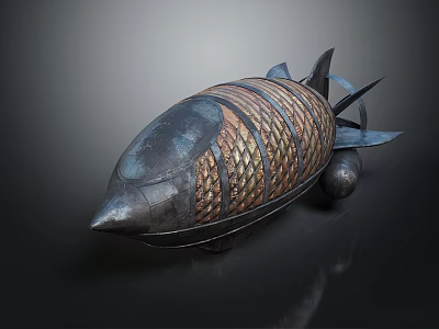 Fish Shaped Decorative Sculpture With Scaled Texture And Metallic Finish 3d model