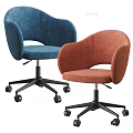 Office Desk Chair Combination With Armrest Design Multiple Colors Beige Blue Orange Green Caster Wheels