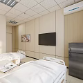 Modern Hospital Outpatient Ward Interior With Beds Cabinets And Decor