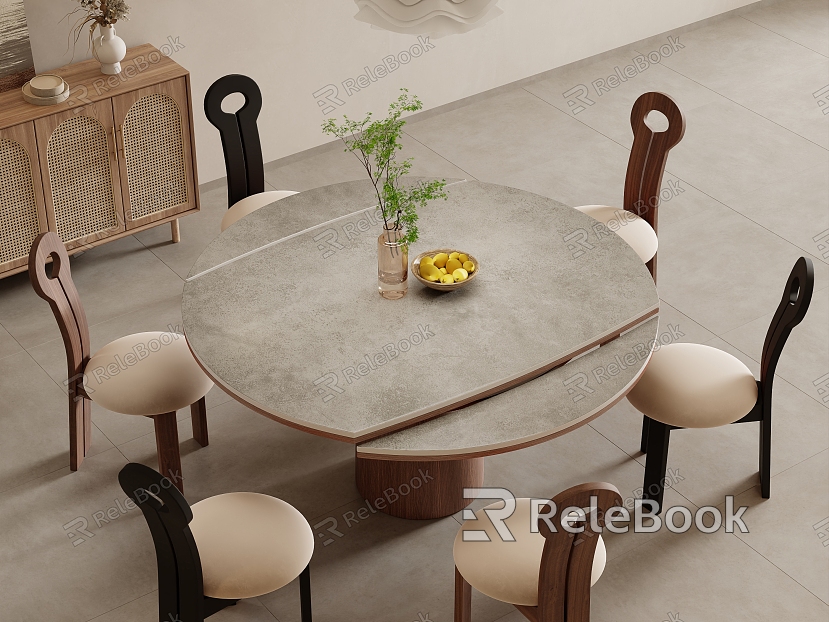 -Ji Feng Dining Table and Chair Combination Dining Table and Chair model