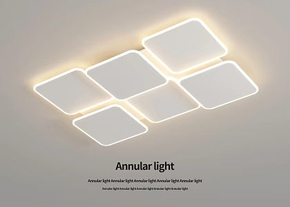 Ceiling Lamp Living Room Main Lamp Cream Fengyun Duo Square Dining Room Lamp Bedroom Lamps Combination Chandelier Nordic 3d model