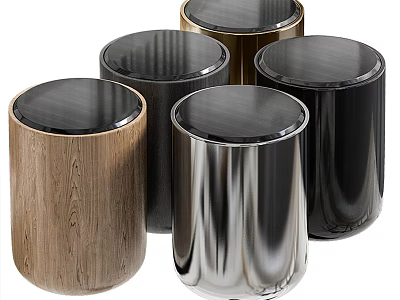 Modern Cylindrical Side Tables With Various Materials And Colors For Home Decor 3d model