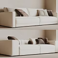 White Two Seater Sofa With Various Colored Pillows In Modern Living Room