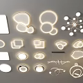 Modern Minimalist Lighting Combinations With Various Shapes And LED Glow For Home Decor