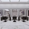 Modern Hair And Beauty Salon Interior With Styling Stations Product Displays And Comfortable Chairs