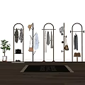 Modern Golden Metal Coat Racks with Hanging Clothes Hats and Bags Storage Design