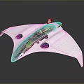 Sleek Silver Gray Flying Wing Aircraft With Smooth Reflective Surface And Two Circular Components 3d model