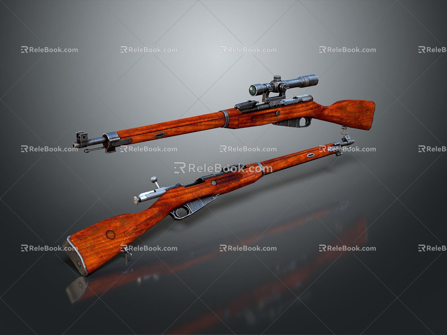 Sniper rifle sight sniper rifle sci-fi sniper rifle semi-automatic rifle combat rifle 3d model