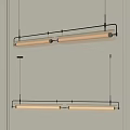 Modern Linear Chandelier With Metal Frame And LED Lighting For Interior Design 3d model