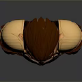 Cartoon Style 3D Game and Movie Character With Short Brown Hair and Armor