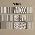 Poliform Decorative Wall Panels With Various Textured Patterns For Interior Design 3d model