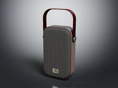 Stylish Portable Speaker With Red Handle And Mesh Design For Music Enthusiasts 3d model