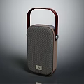 Stylish Portable Speaker With Red Handle And Mesh Design For Music Enthusiasts