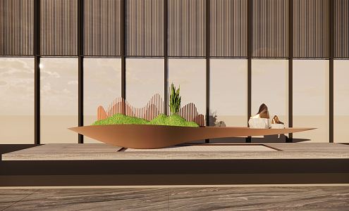 New Chinese landscape sketch Zen landscape ornaments 3d model